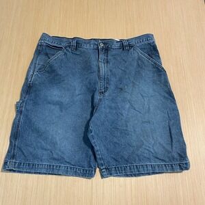 Wrangler Jean Co Mens Carpenter Shorts Blue Denim Size 40 64NMWVB Utility Work